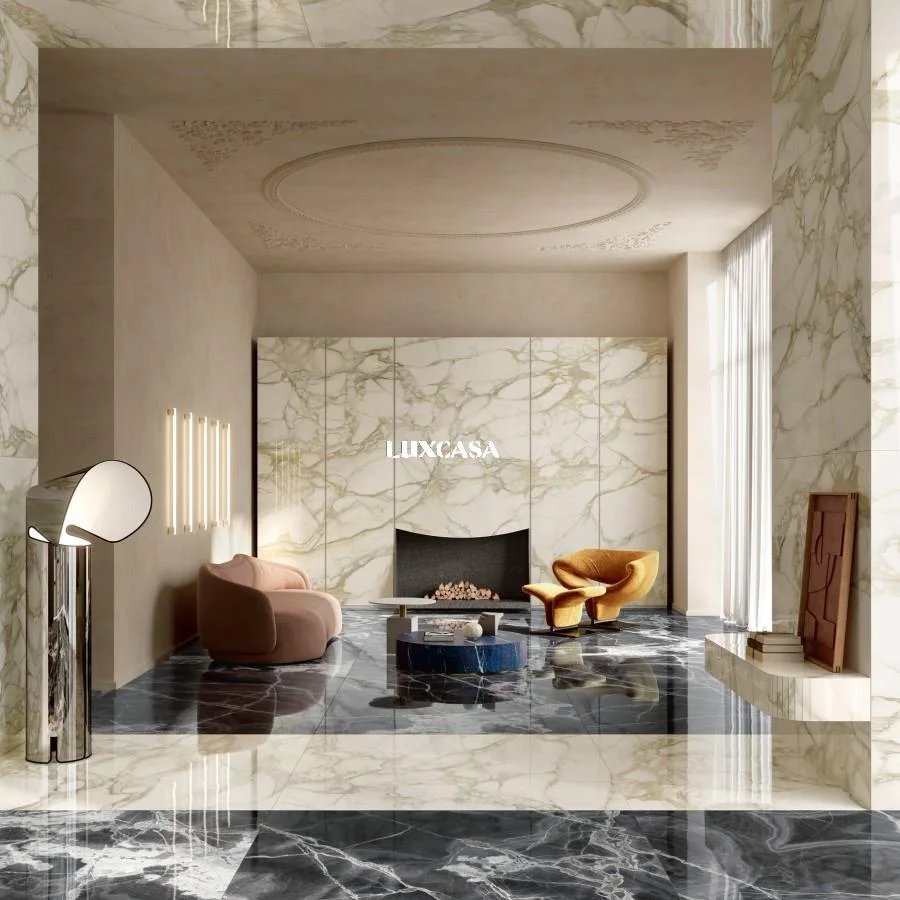 Tạo nên điểm nhấn độc đáo bằng việc sử dụng gạch nền màu xám vân đá.