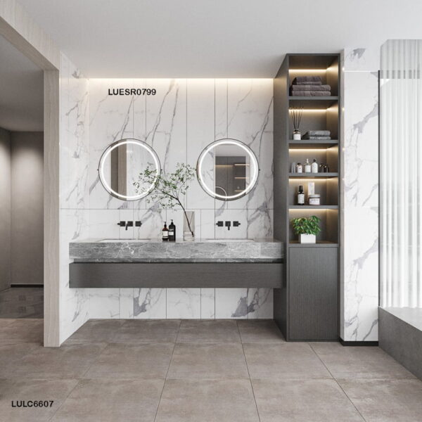 Mẫu gạch lát nhà tắm 60x60 màu nâu chống trơn
