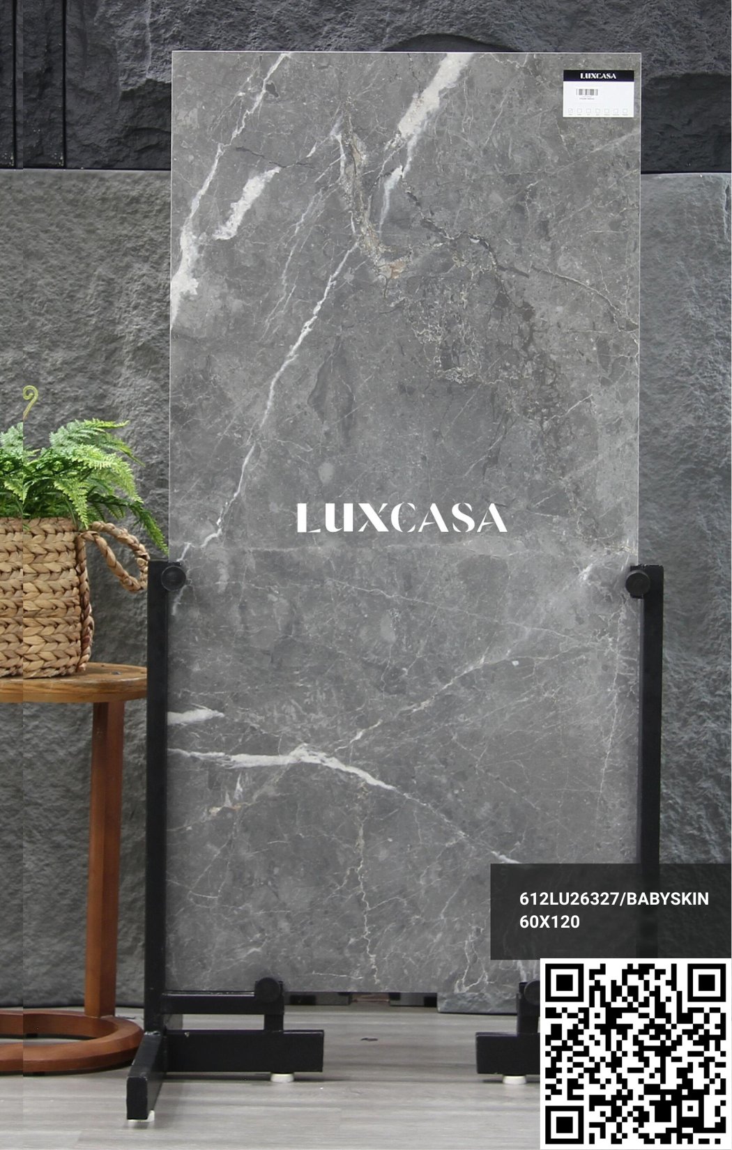 GẠCH ỐP LÁT MÀU XÁM 60x120 612LU26327