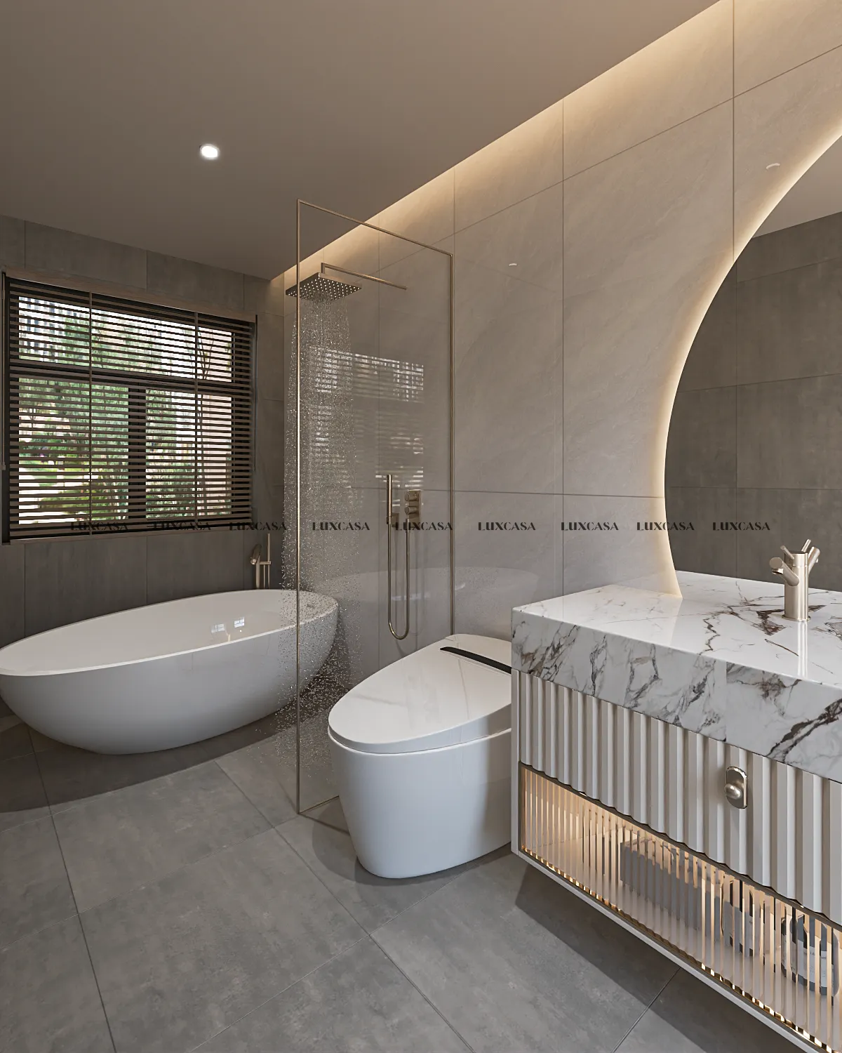 Gạch lát nhà tắm hiệu ứng xi măng mờ 60×60 60LULC6607