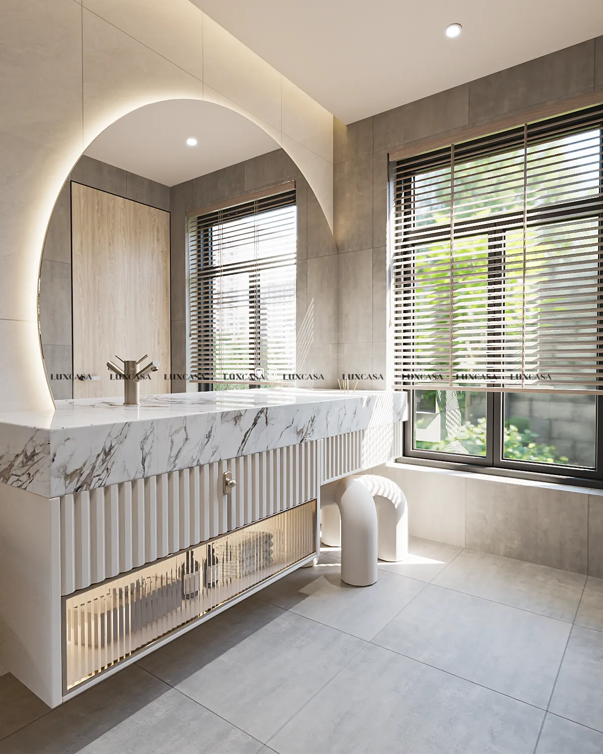 Gạch lát nhà tắm hiệu ứng xi măng mờ 60×60 60LULC6607