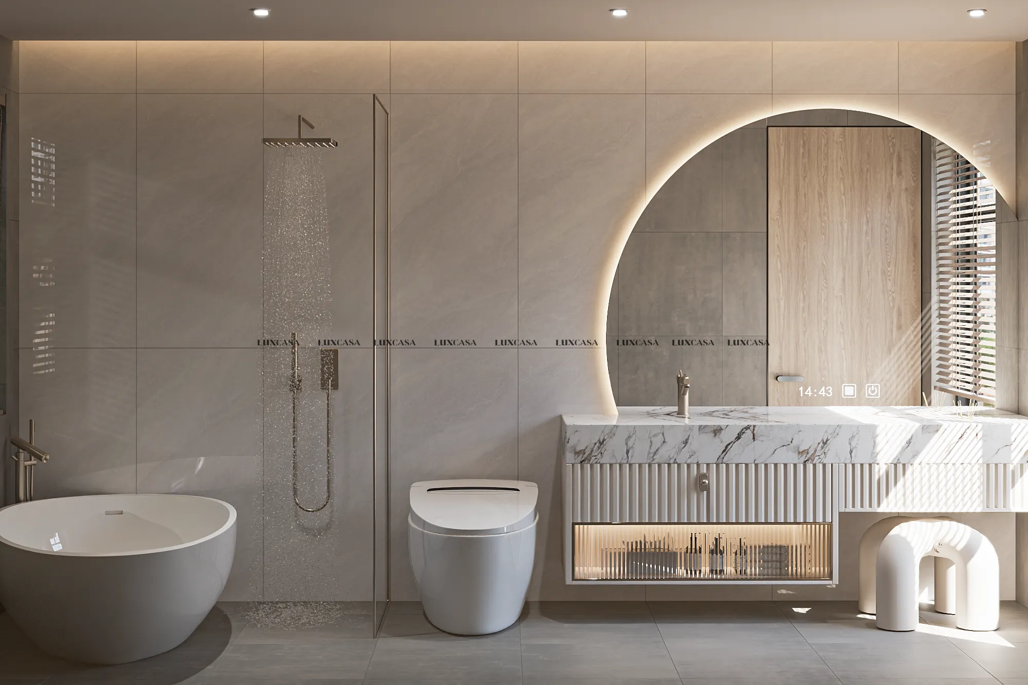 Gạch lát nhà tắm hiệu ứng xi măng mờ 60×60 60LULC6607