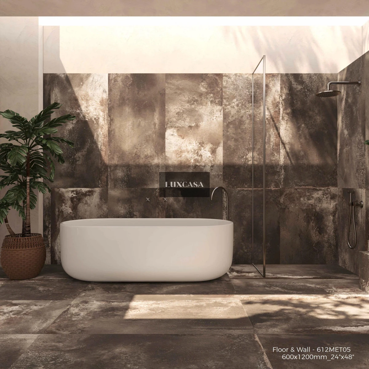 Gạch rỉ sét 612LUMET05 màu nâu ốp nhà tắm (2)