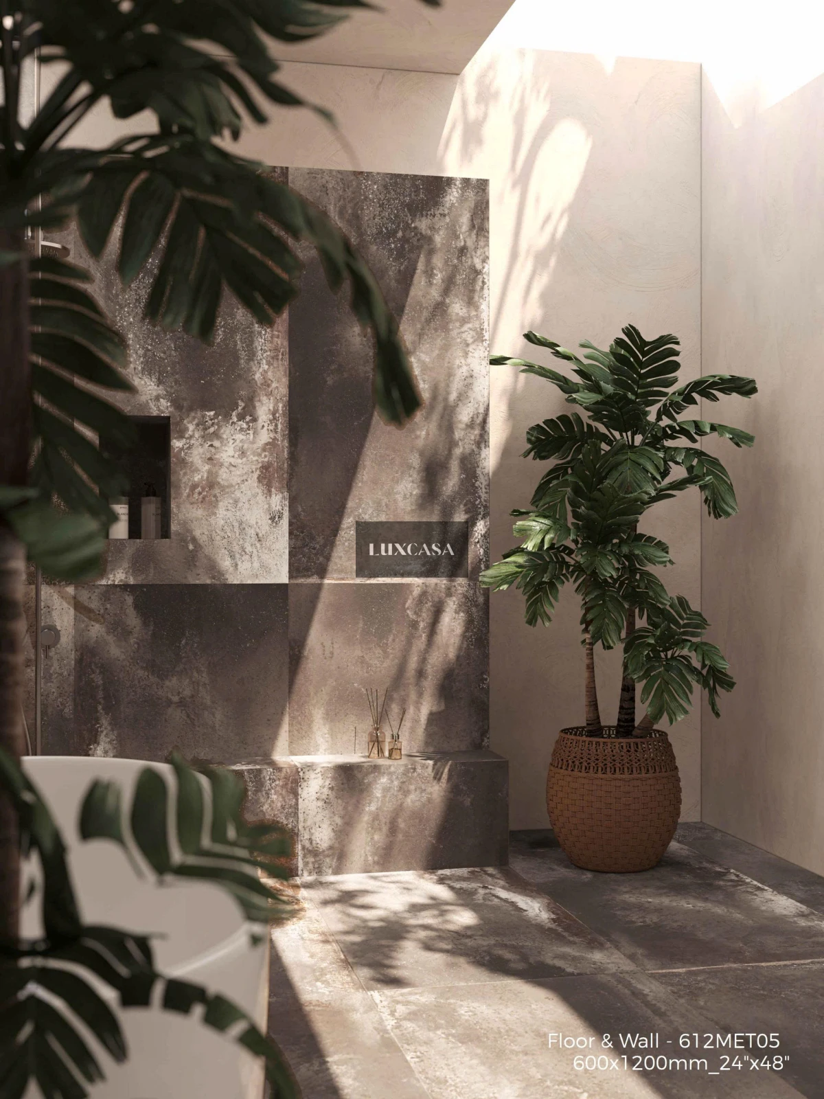 Gạch rỉ sét 612LUMET05 màu nâu ốp nhà tắm (3)