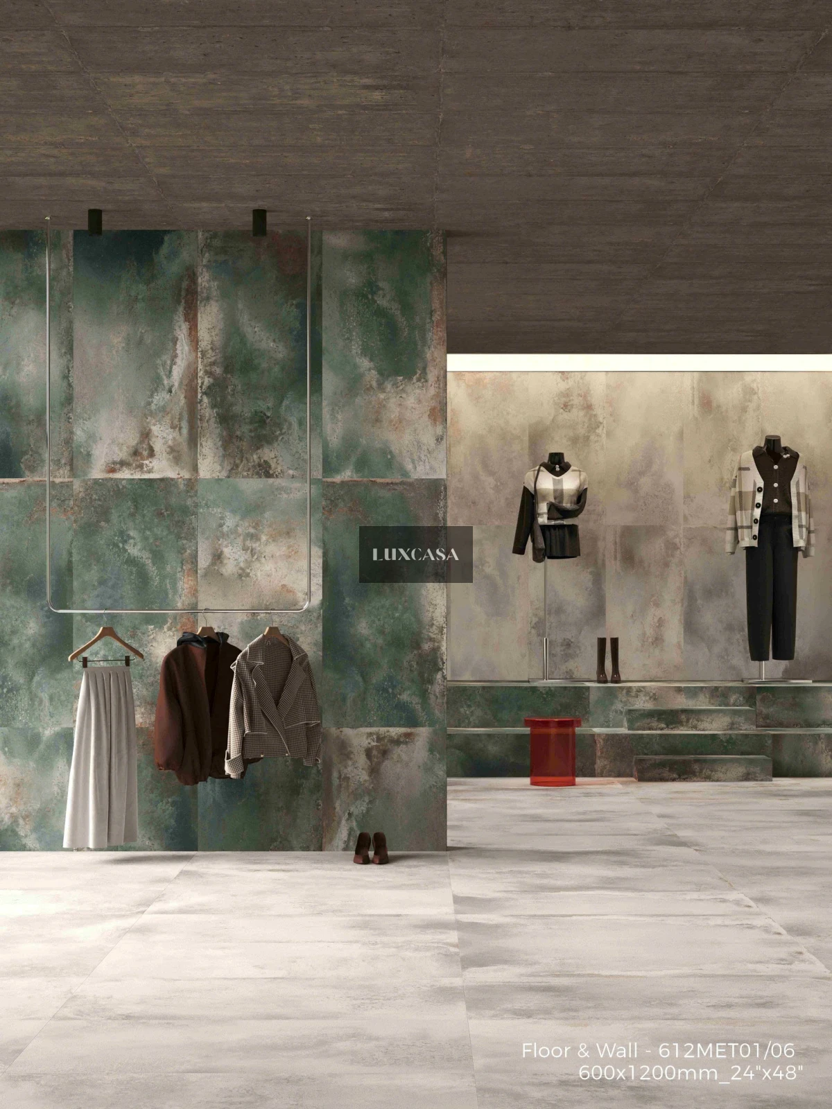 Gạch rỉ sét 612LUMET06 màu xanh phối màu trắng (3)