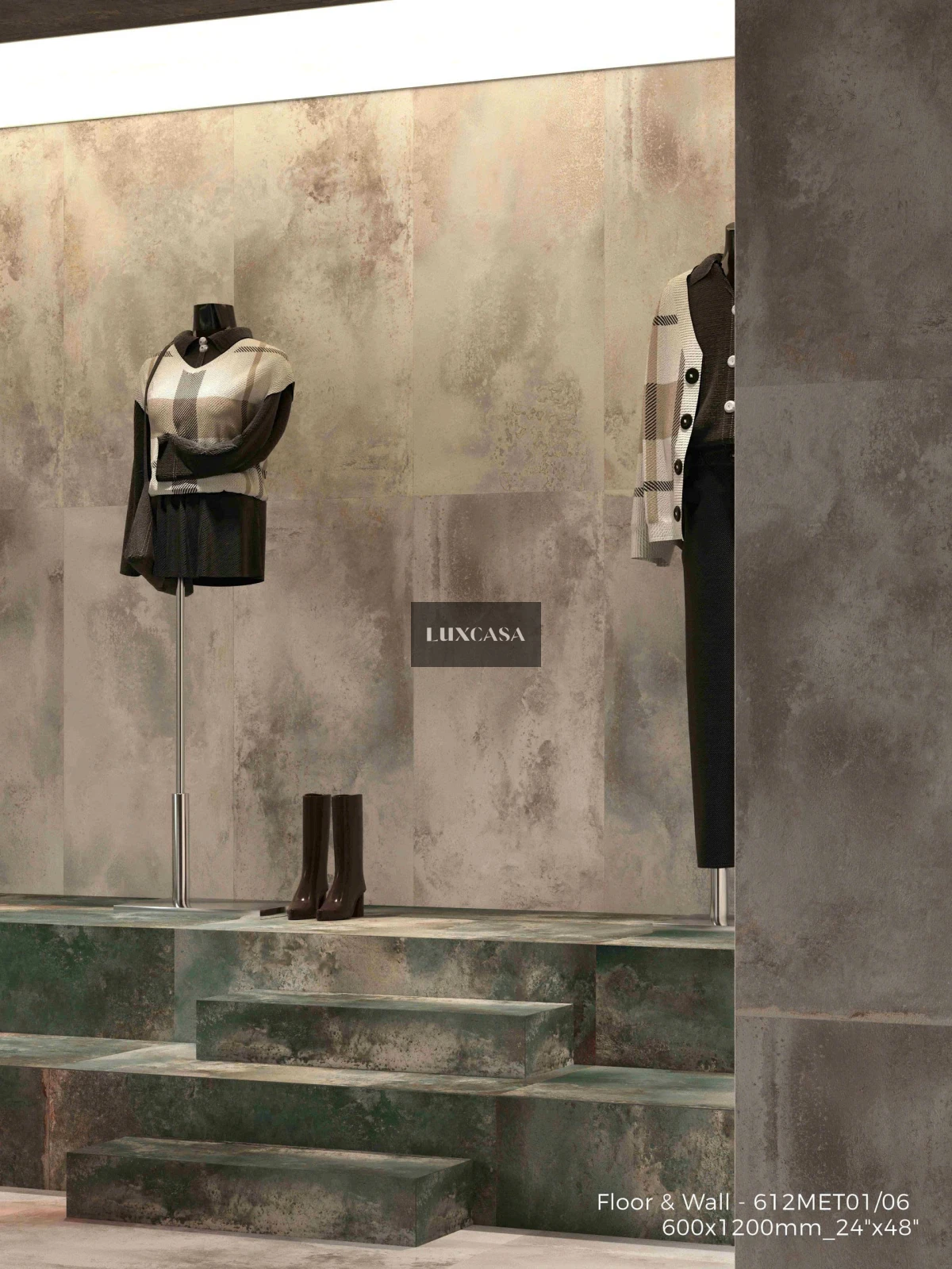 Gạch rỉ sét 612LUMET06 màu xanh phối màu trắng (4)