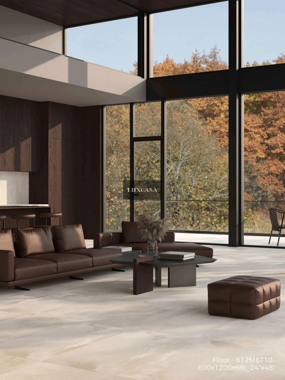 Gạch rỉ sét 612LUMET07 màu trắng lát phòng khách (1)