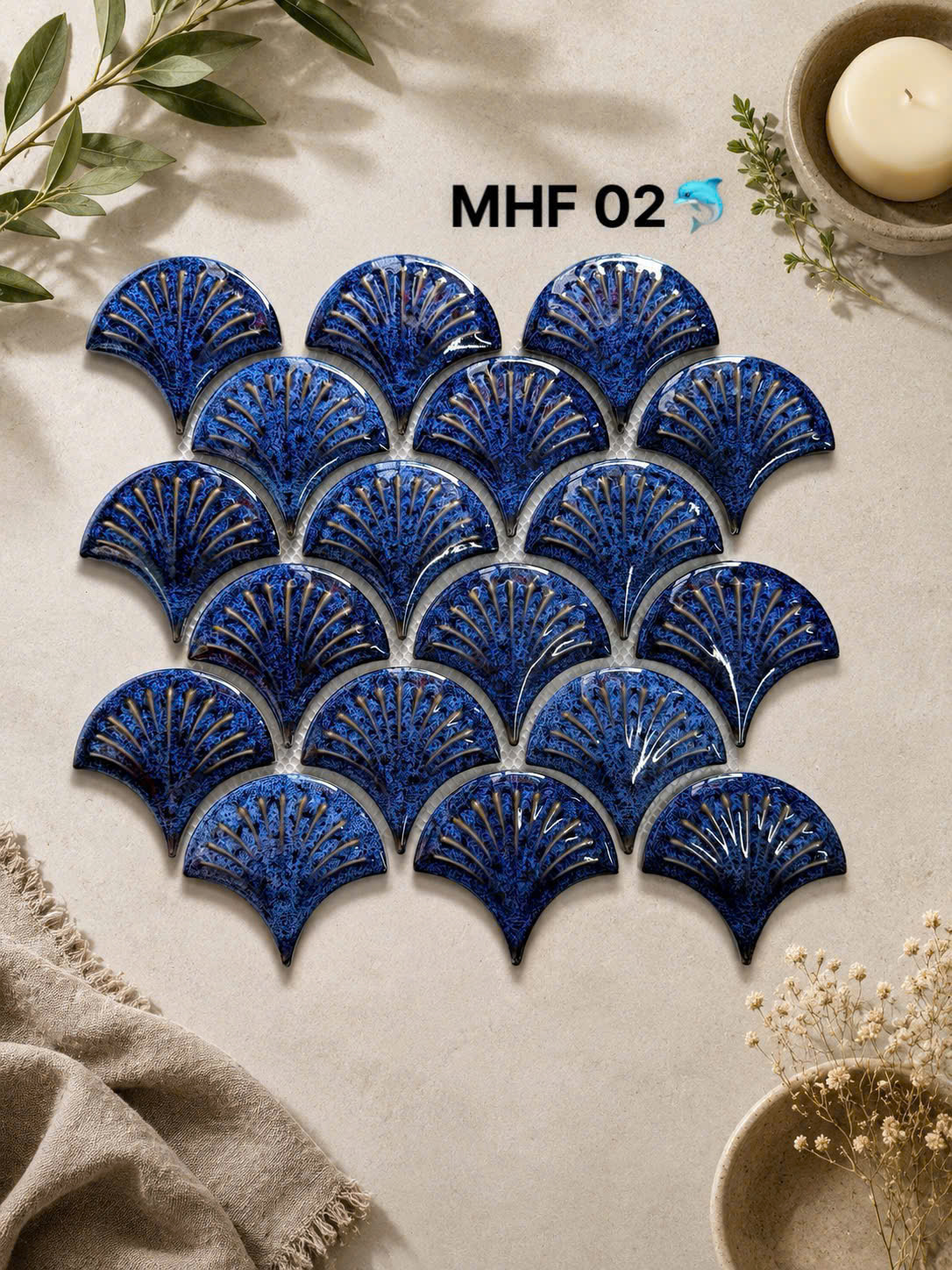 Gạch vảy cá màu xanh dương