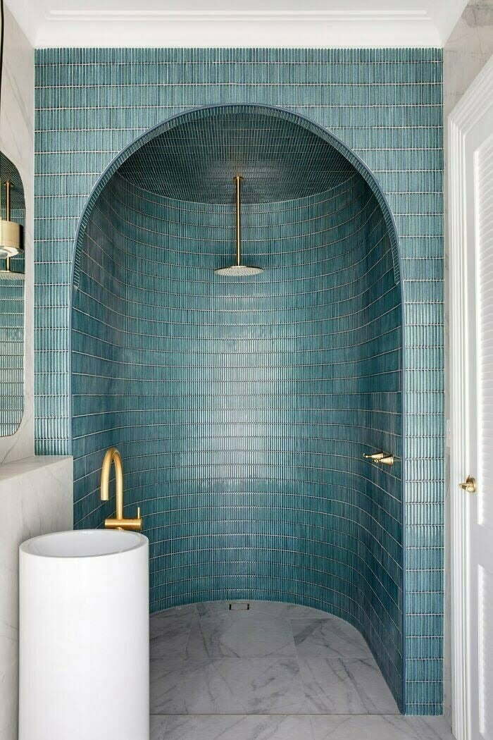 Gạch mosaic màu xanh lá ốp nhà tắm