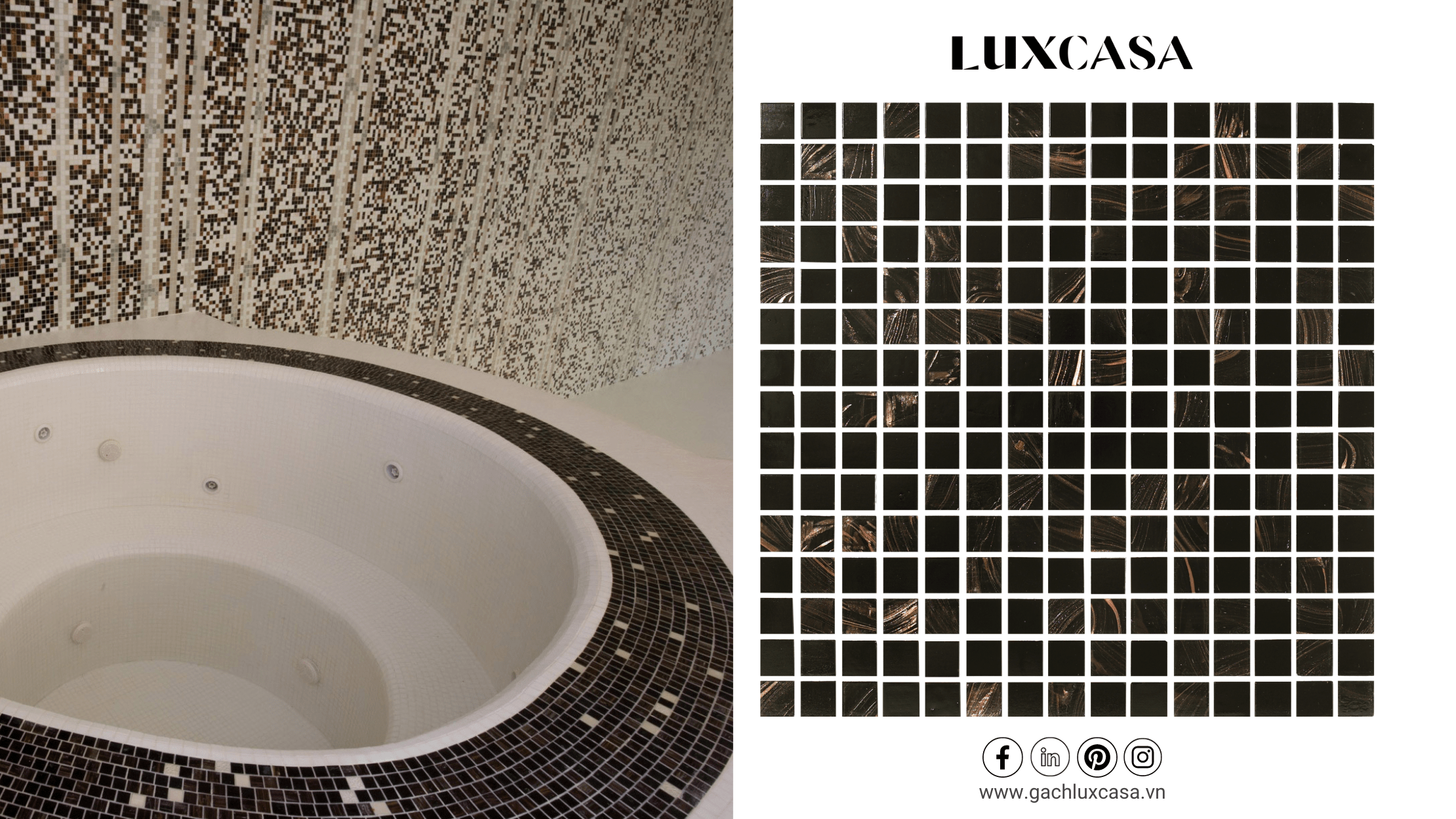 Gạch ốp tường nhà tắm mosaic