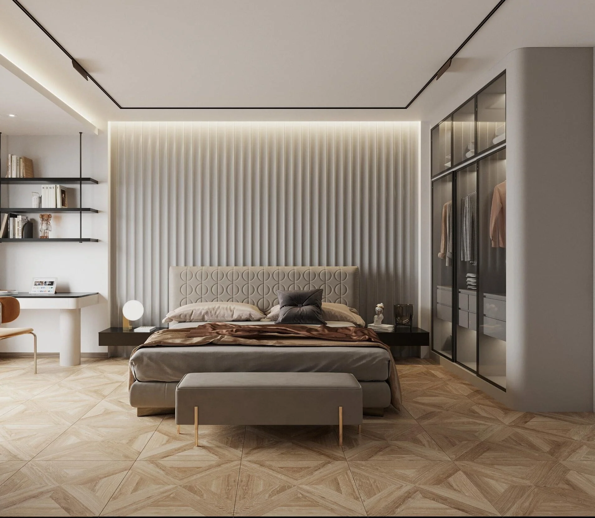 Gạch lát giả gỗ 60x60 phòng ngủ cao cấp 60LUTEAK-BONE