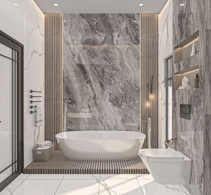 Đá nung kết vân đá ốp sau bồn tắm