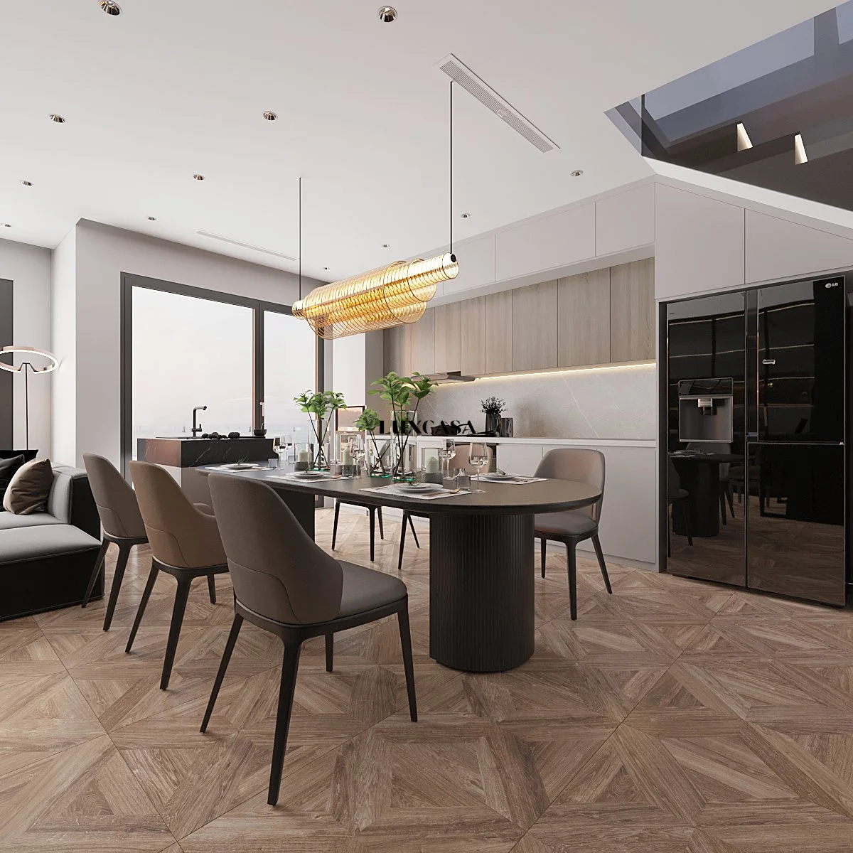 Gạch giả gỗ 60x60 60LUTEAK BRUN