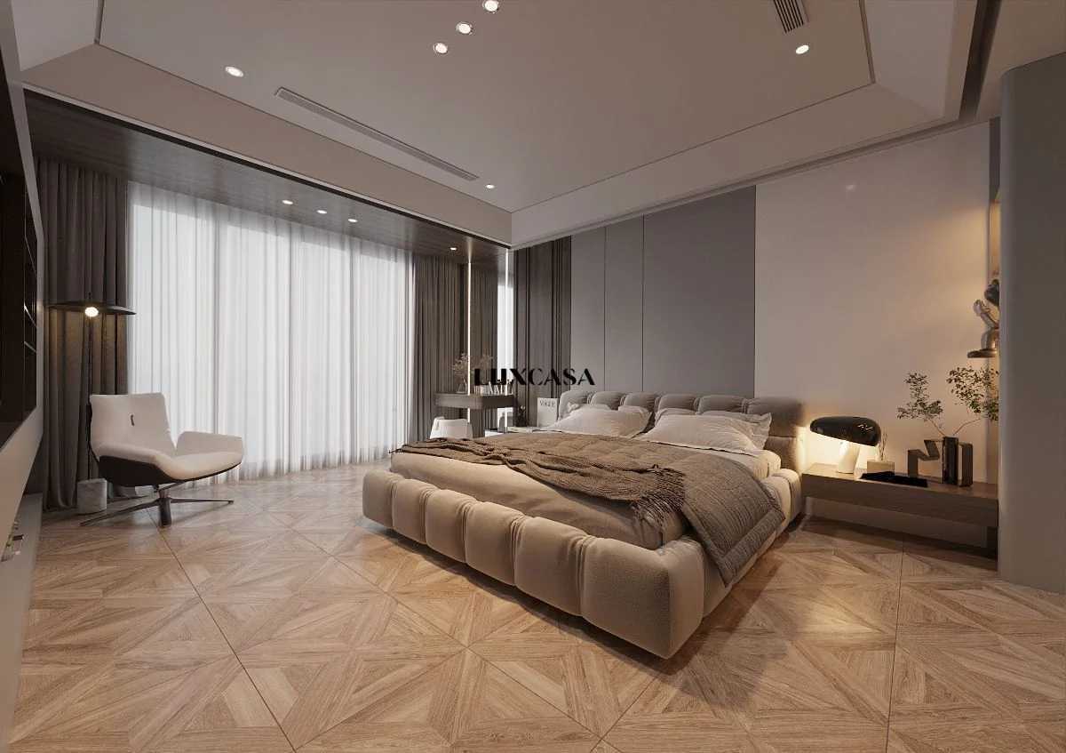 Gạch lát giả gỗ 60x60 phòng ngủ cao cấp 60LUTEAK-BONE