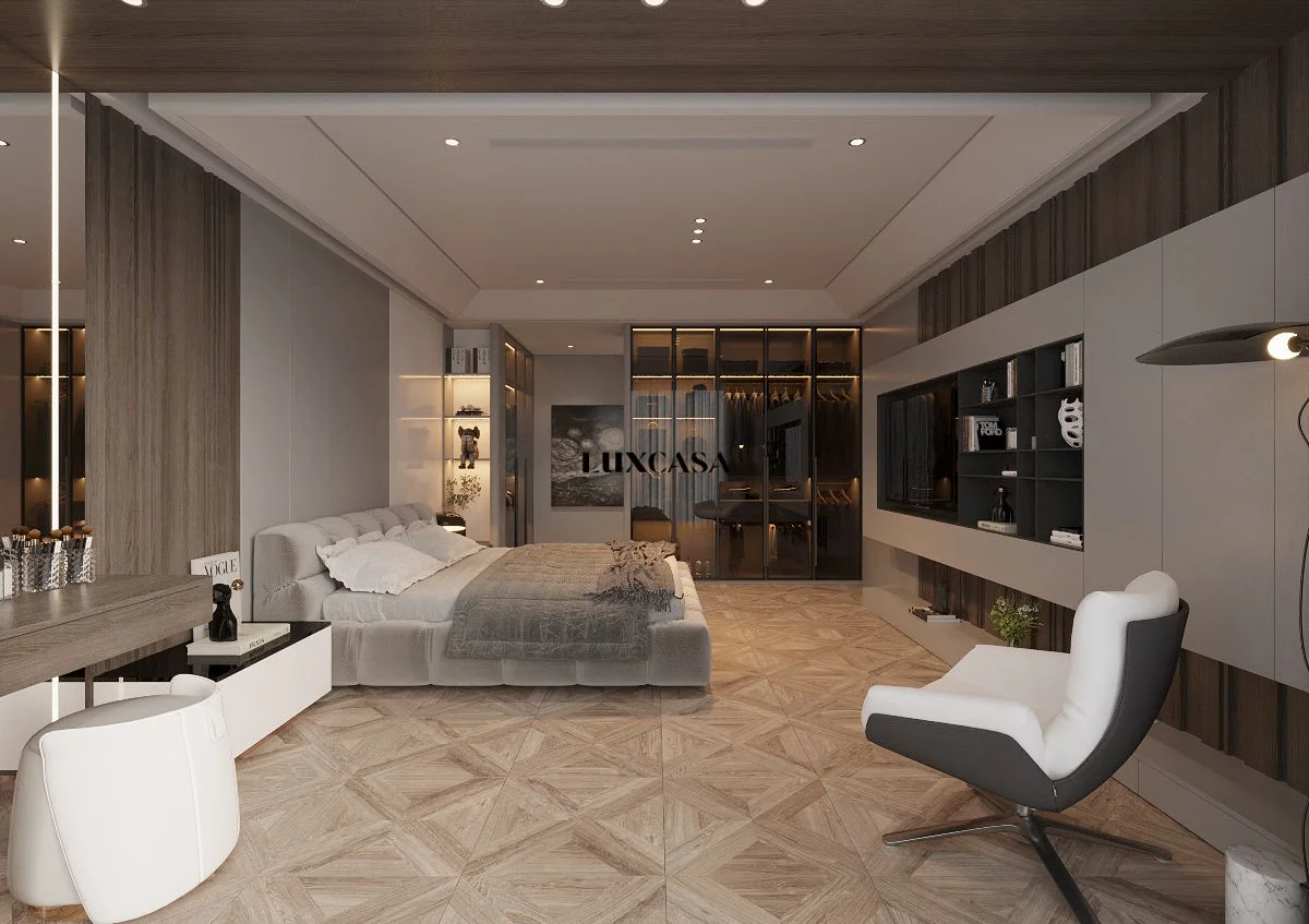 Gạch lát giả gỗ 60x60 phòng ngủ cao cấp 60LUTEAK-BRUN