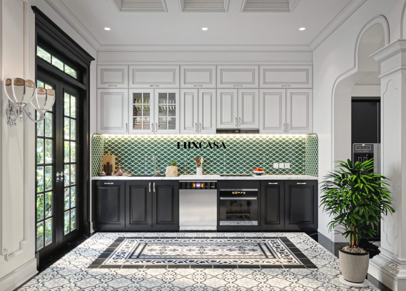 Gạch bông 20x20 lát bếp