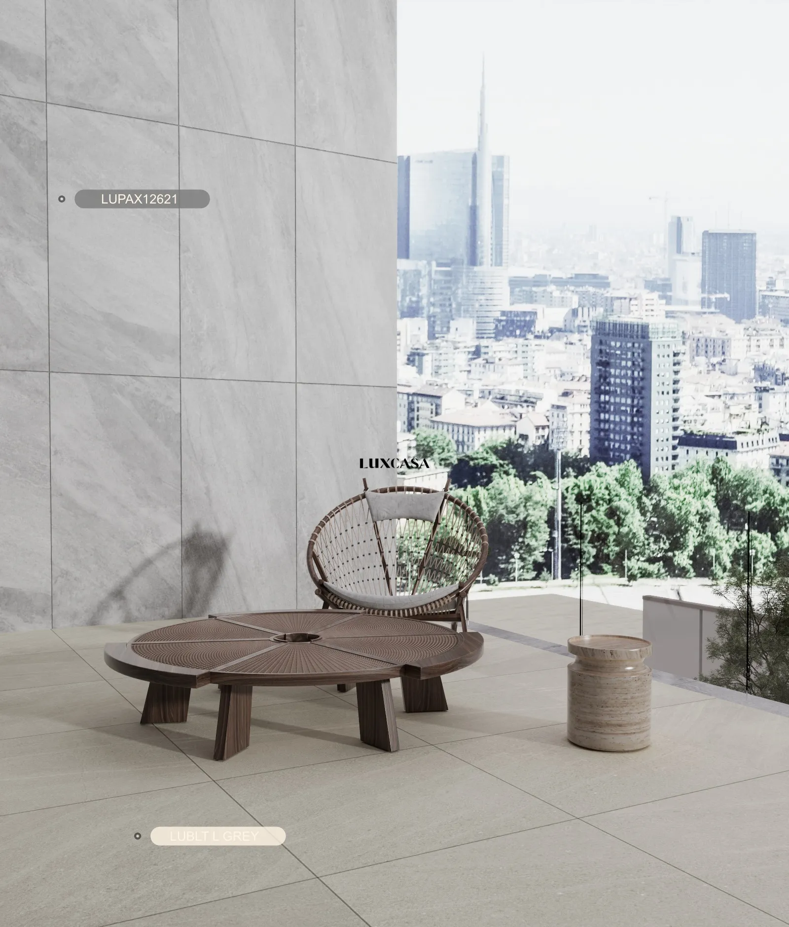 Gạch lát sân thượng mờ 60x60 LUBLT L GREY