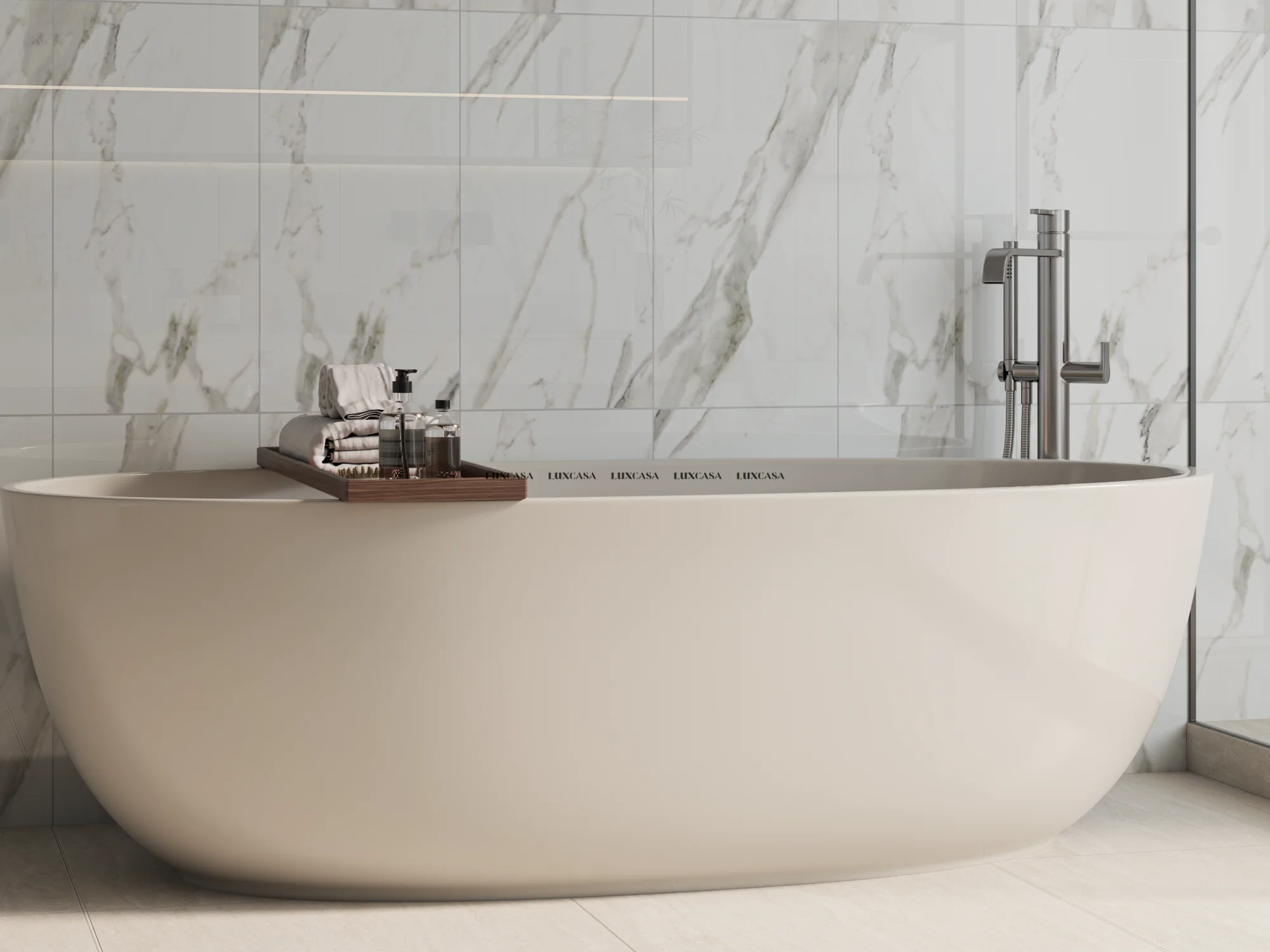 Gạch toilet 300X600 màu trắng bóng 360LU36117