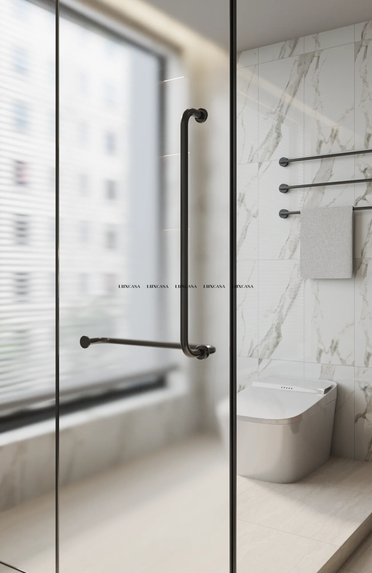 Gạch toilet 300X600 màu trắng bóng 360LU36117