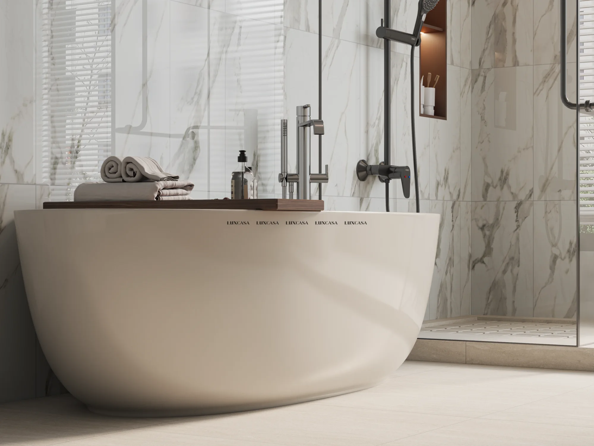 Gạch toilet 300X600 màu trắng bóng 360LU36117