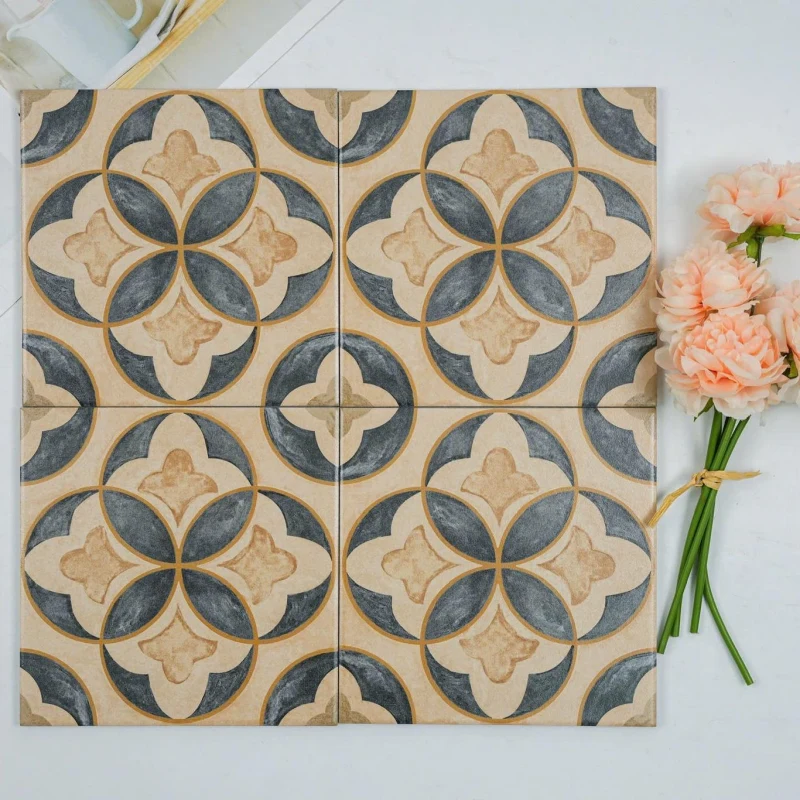 Gạch bông trang trí 20x20 tông màu kem