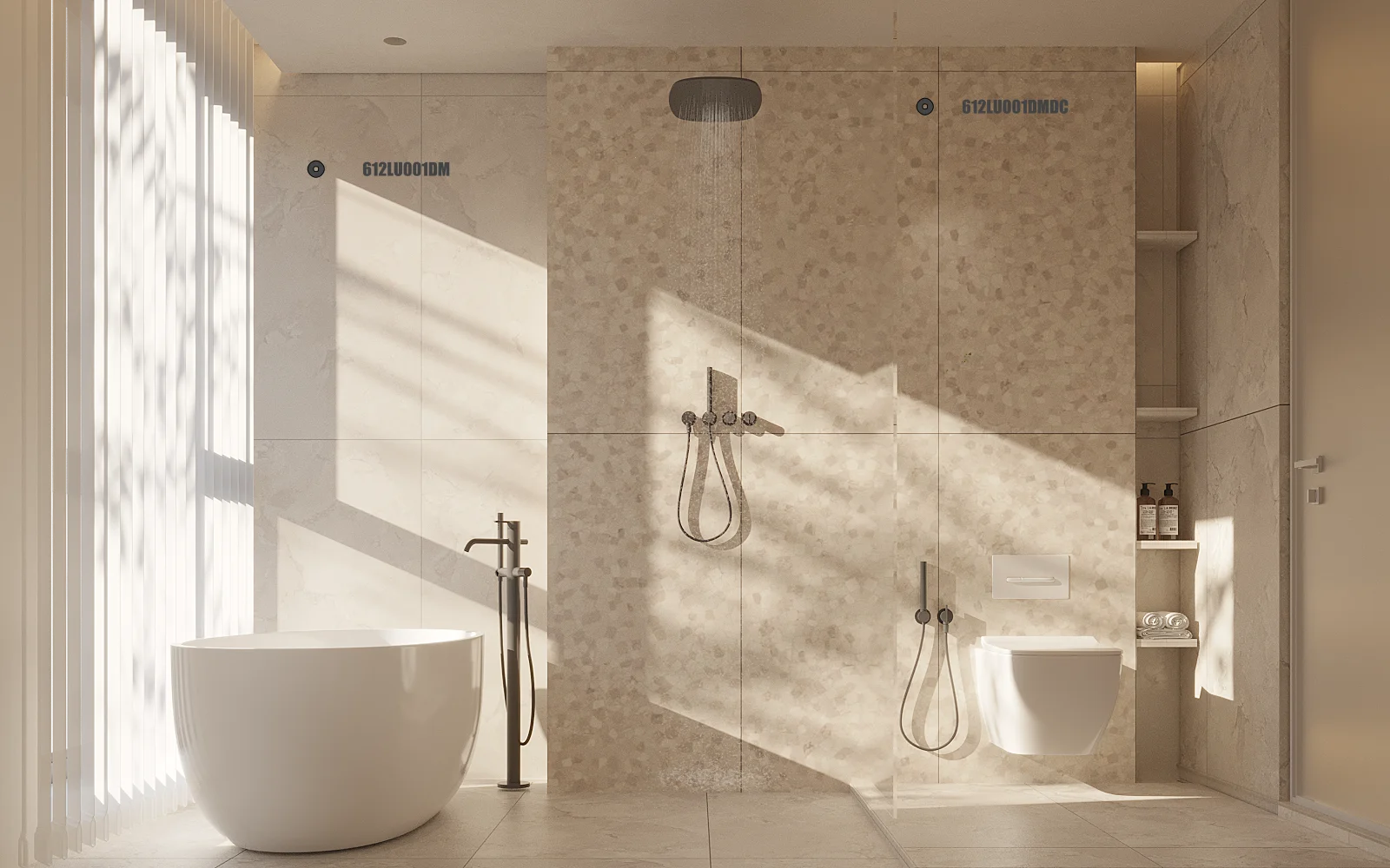 BST gạch ốp lát 60×120 612LU001DM với viên điểm 612LU001DMDC