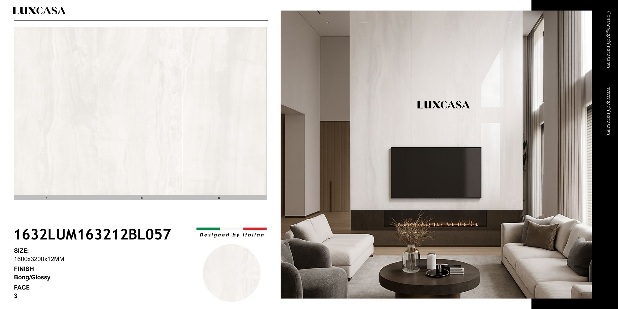 Gạch khổ lớn 160x320x1.2cm 1632LU163212BL057