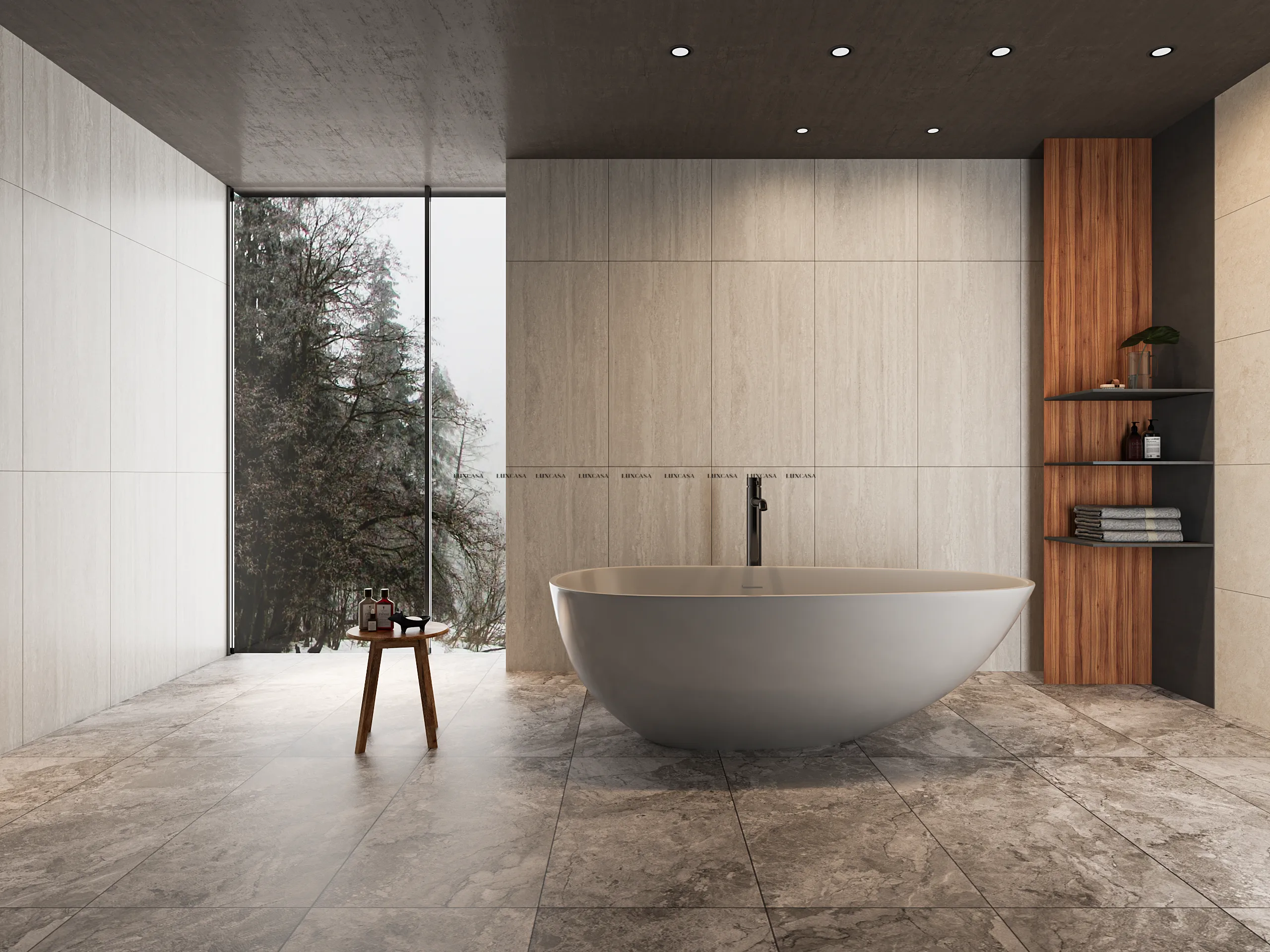 Gạch lát nền 60x120 612LUD126223 vs Gạch vân travertine 60×120 612LUS12Q01