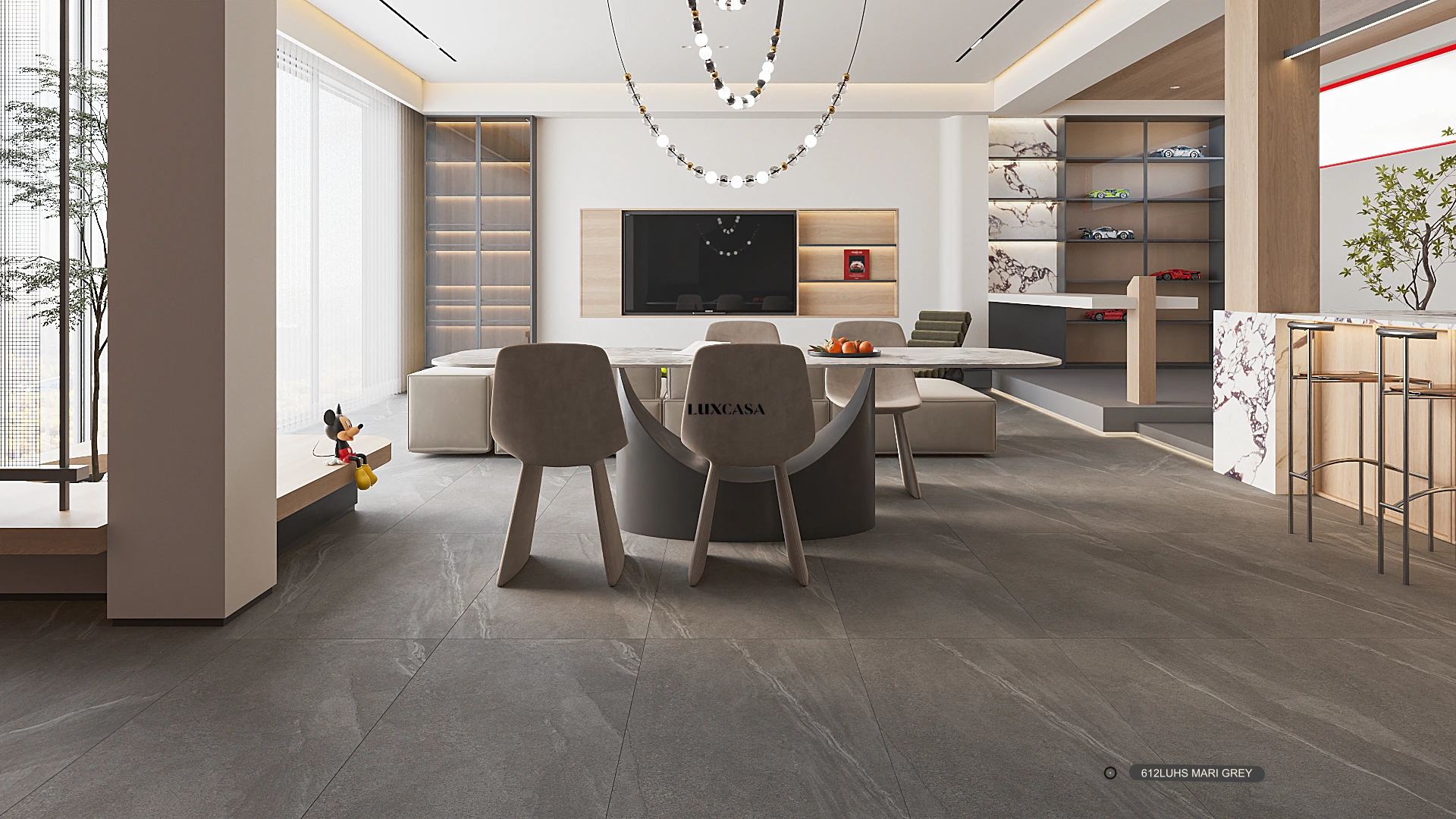 Gạch lát nền phòng khách 612LUHS MARI GREY
