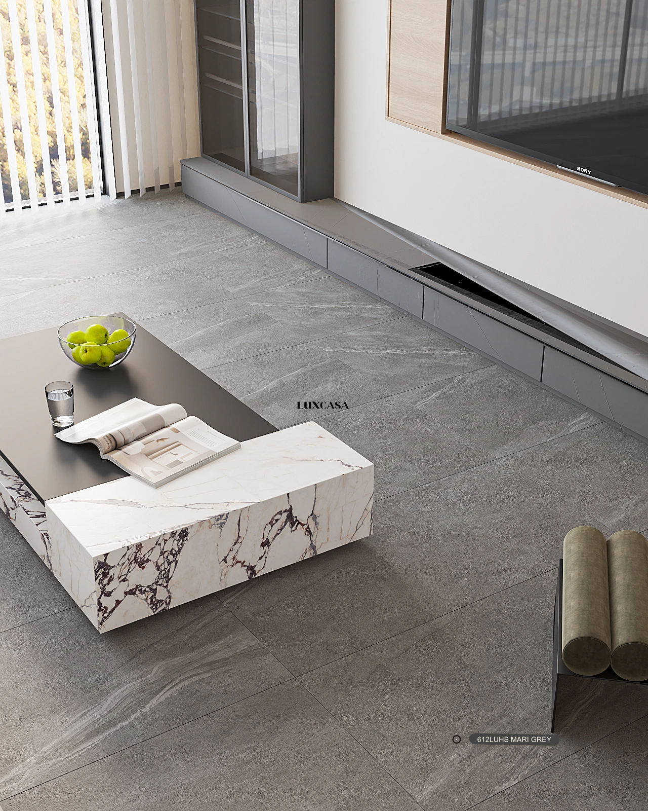 Gạch lát nền phòng khách 612LUHS MARI GREY