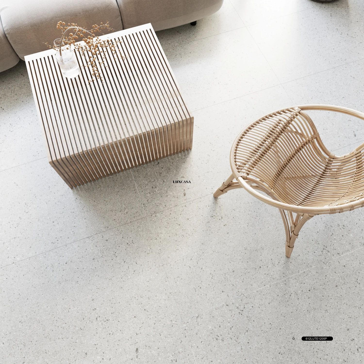 Gạch terrazzo 60x120 612LU1205P lát nền spa làm đẹp