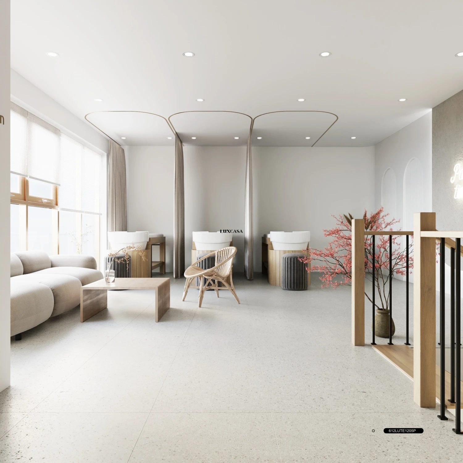 Gạch terrazzo 60x120 612LU1205P lát nền spa làm đẹp