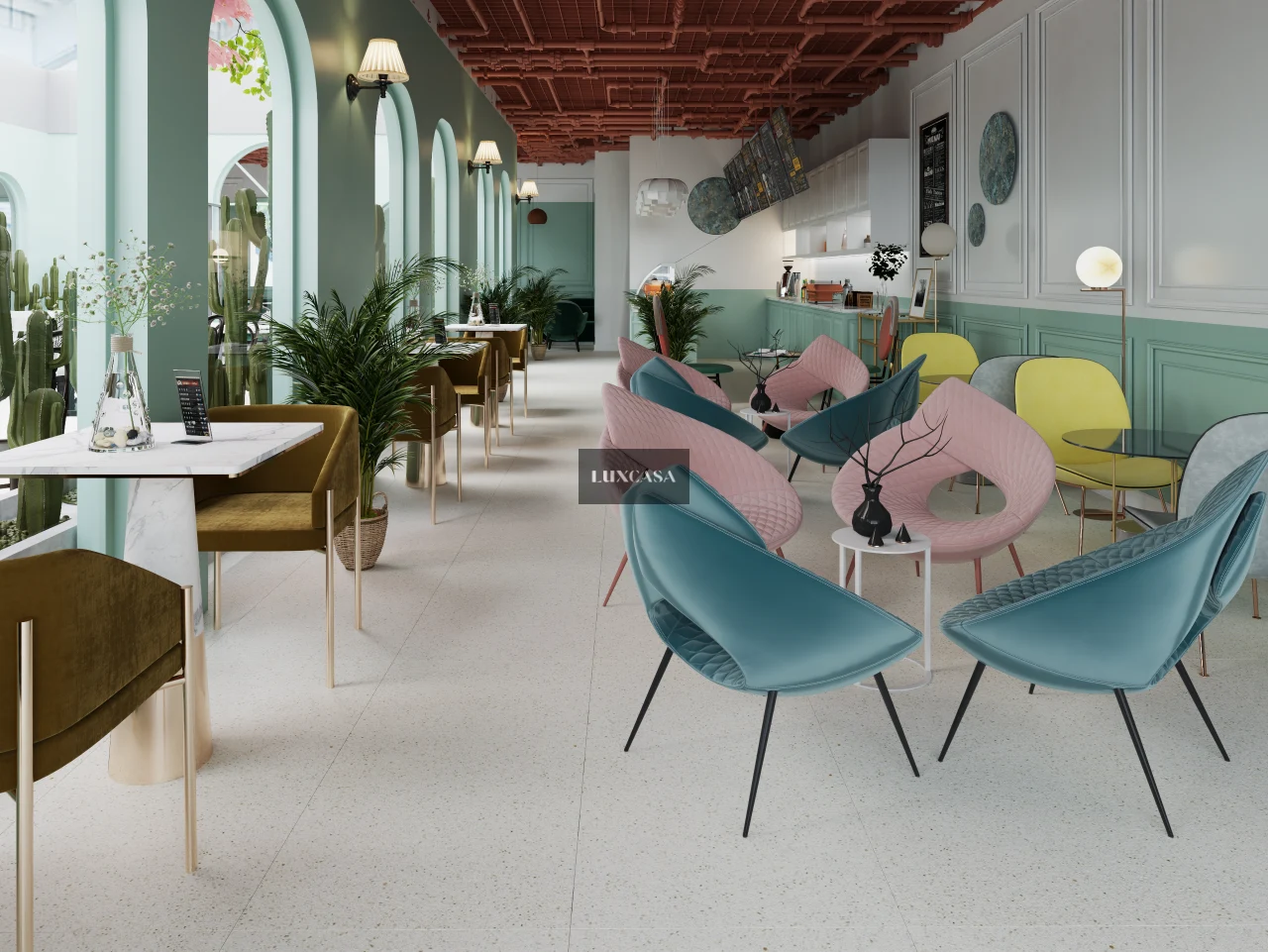 Gạch terrazzo lát cửa hàng kinh doanh 612LU1209P