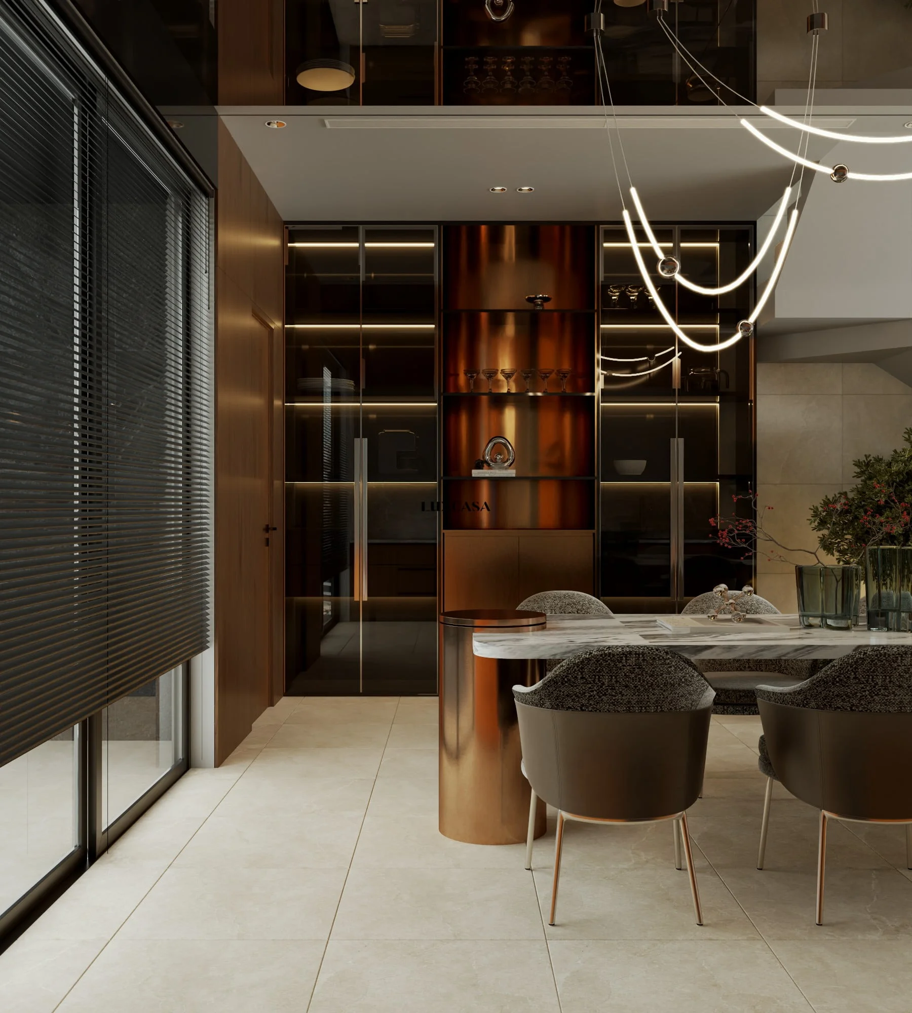 Gạch lát nền 60x60 60LU600IL1 cho khu vực bàn ăn