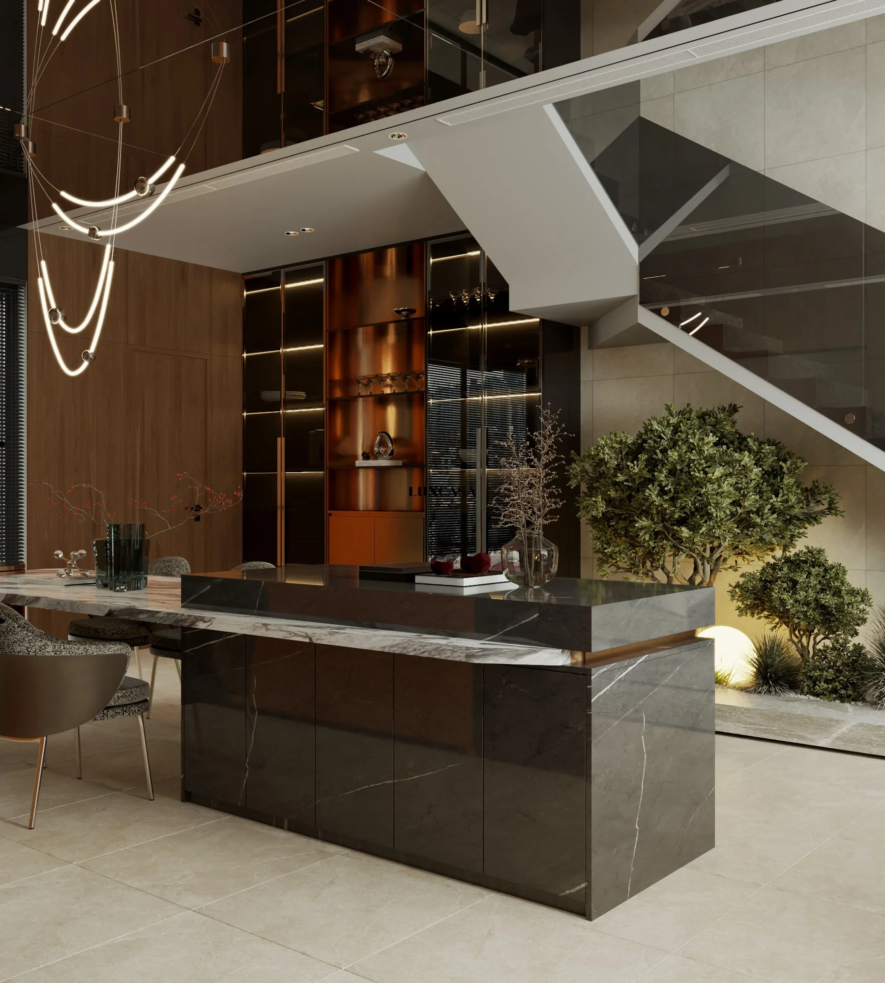 Gạch lát nền 60x60 60LU600IL1 cho khu vực đảo bếp