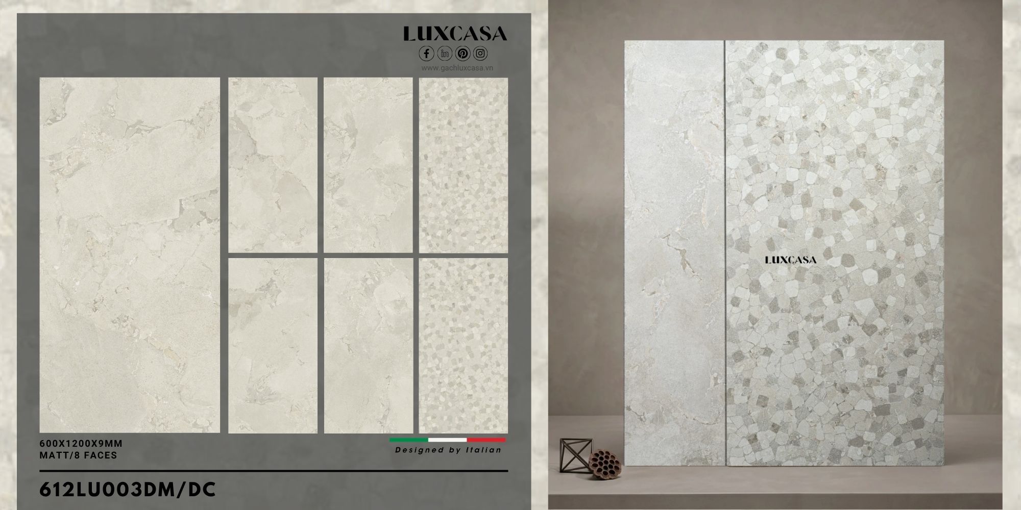 BST gạch ốp lát 60×120 612LU003DM