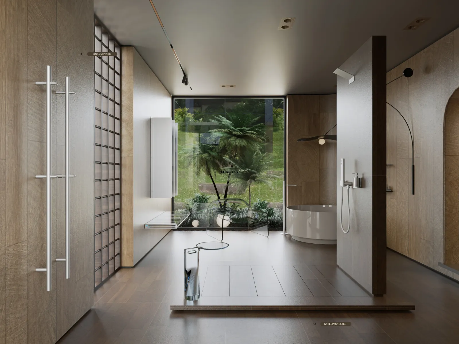 Gạch giả gỗ 60x120 612LU612C03 với 612LU612B02 (6)