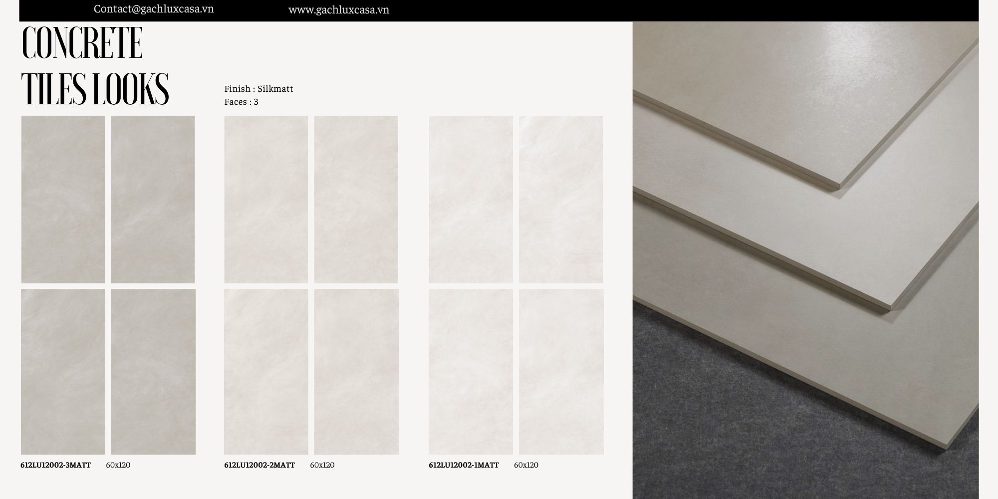 BỘ SƯU TẬP XI MĂNG 600X120 612LU12002-3, 612LU12002-2, 612LU12002-1