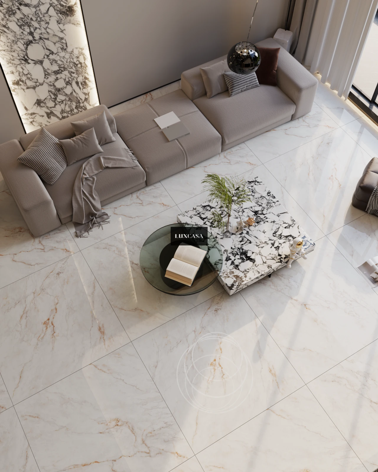 Gạch lát nền phòng khách 120x120 120LU121211