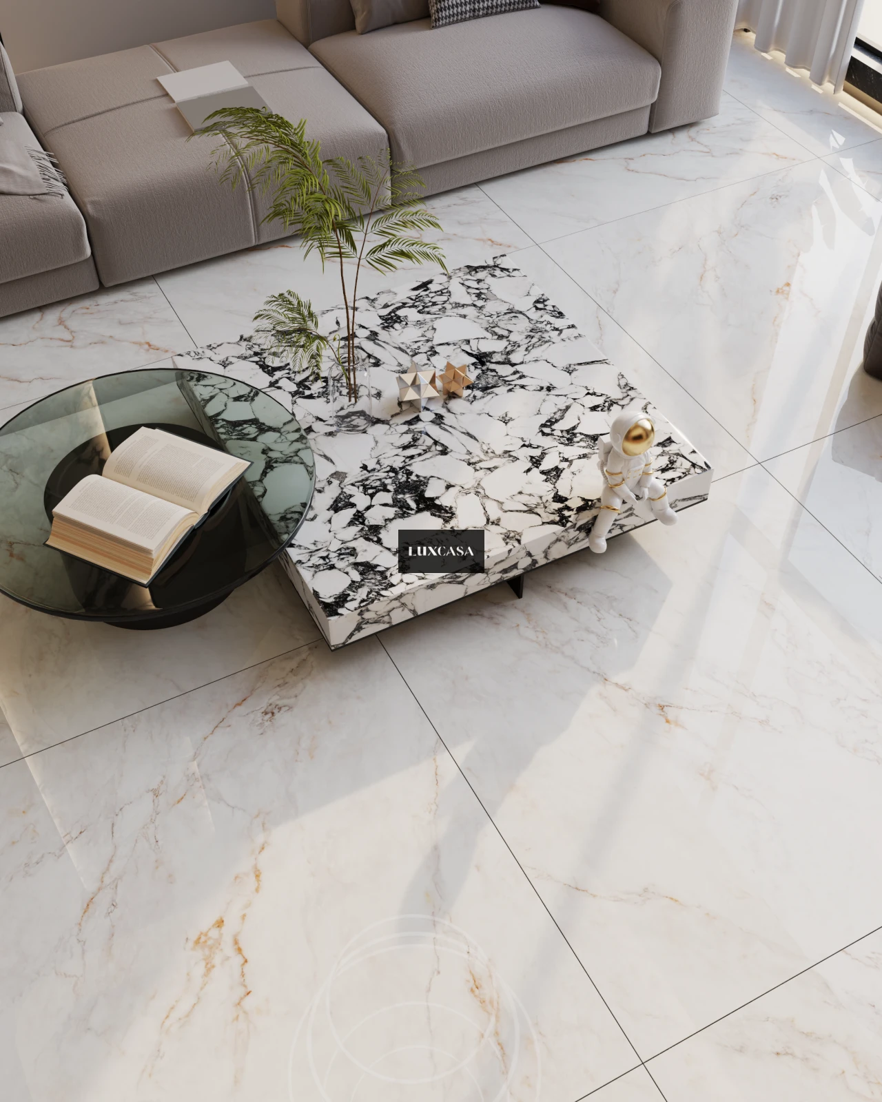 Gạch lát nền phòng khách 120x120 120LU121211