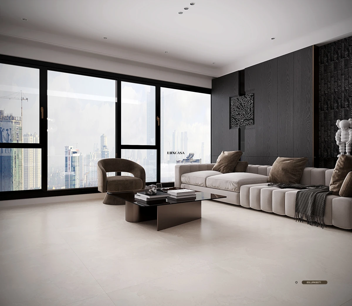 Gạch lát sàn nhà chính 80x80 80LU8071