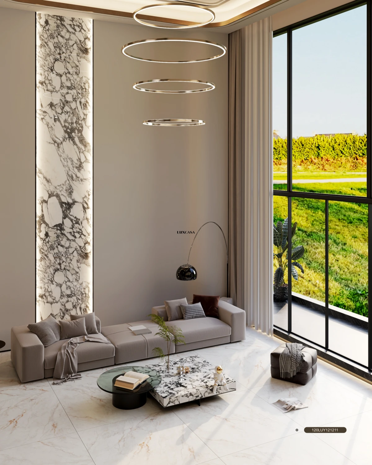 Mẫu gạch lát nền phòng khách 120X120 120LU121211M