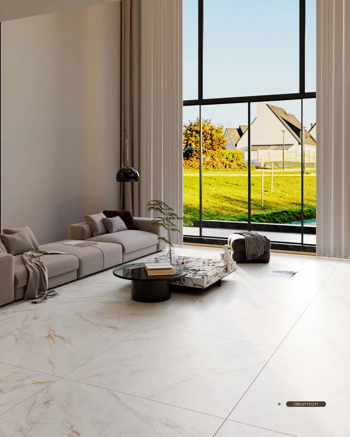 Mẫu gạch lát nền phòng khách 120X120 120LU121211M