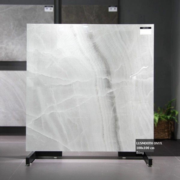 Gạch 1000x1000 giả đá marble xám LUSMOOTH ONYX