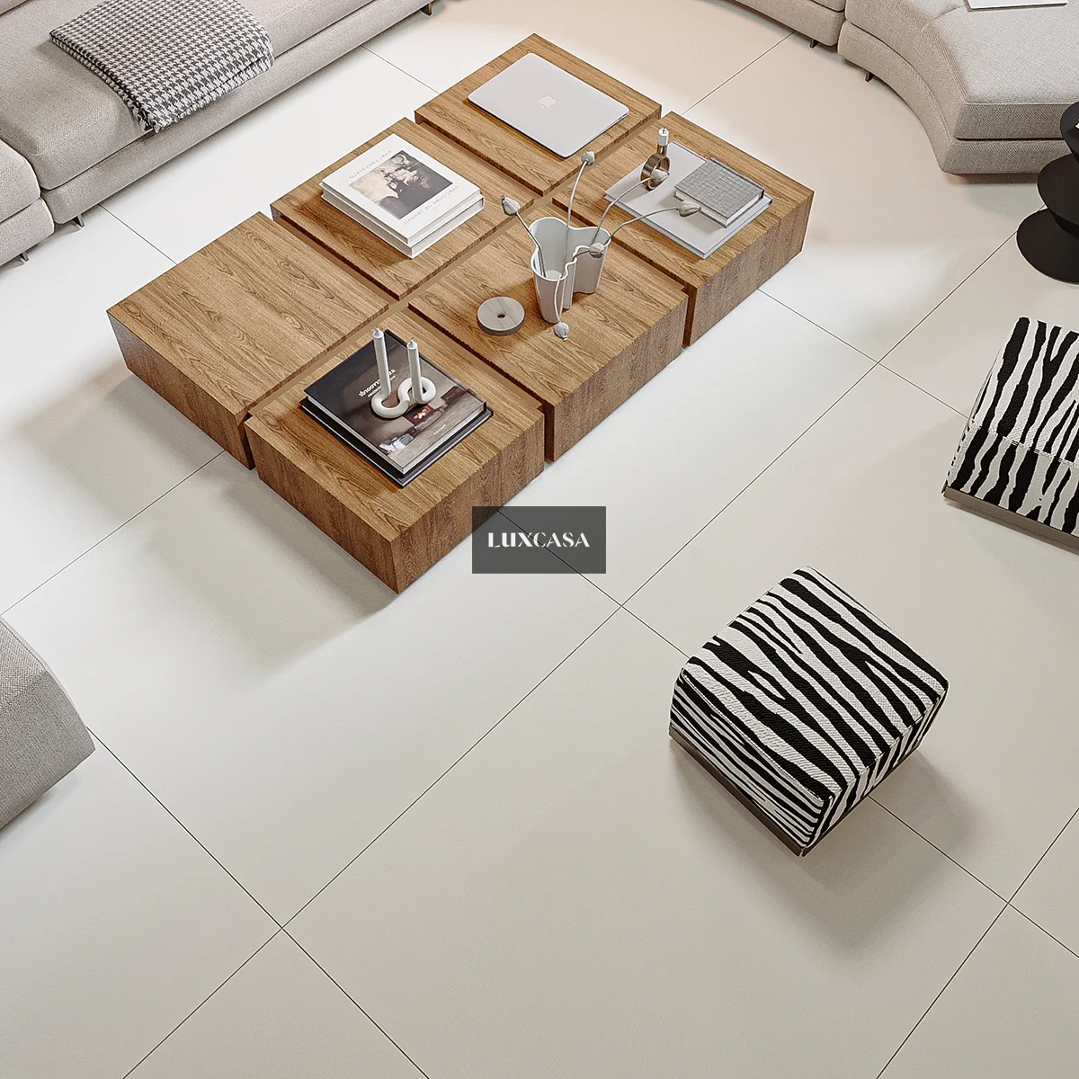 Mẫu gạch lát phòng khách màu kem 1200x1200 120LU1202C77