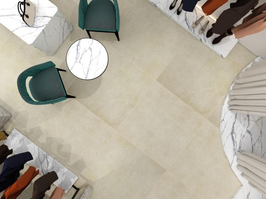 Mẫu gạch 100x100 lát cửa hàng buôn bán thời trang
