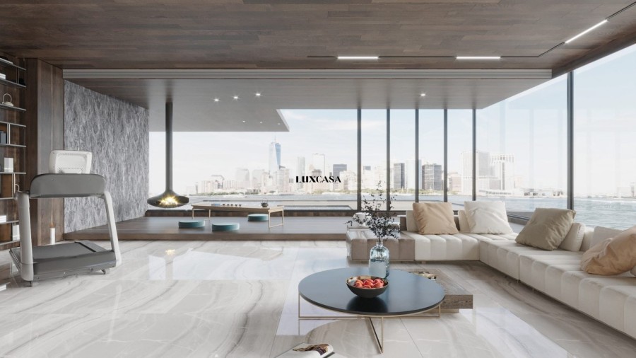 Gạch 100x100 lát nhà hàng lớn