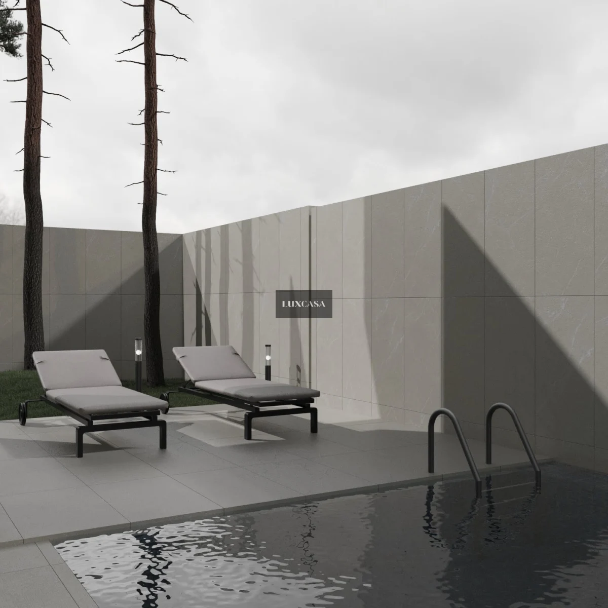 Mẫu gạch ốp hàng rào ngoài trời vân đá cẩm thạch giúp không gian sống thêm sức sống tự nhiên.