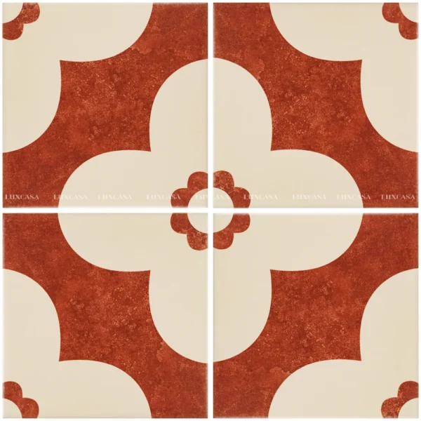 GẠCH BÔNG MÀU ĐỎ PORCELAIN 20X20