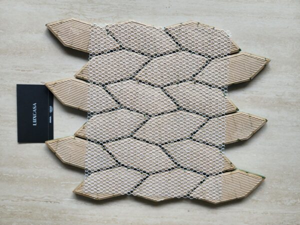 GẠCH MOSAIC HÌNH CHIẾC LÁ MÀU XANH LM-01G